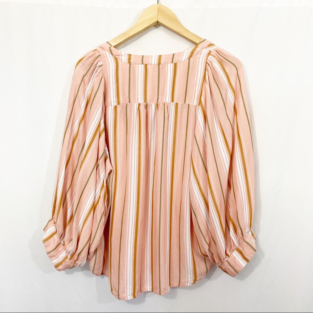 Anthro Maeve Brenda Striped Balloon Sleeve Top - Picture 7 of 12